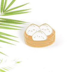 Men's Bun Brooch Traditional Food Pin