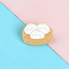 Men's Bun Brooch Traditional Food Pin