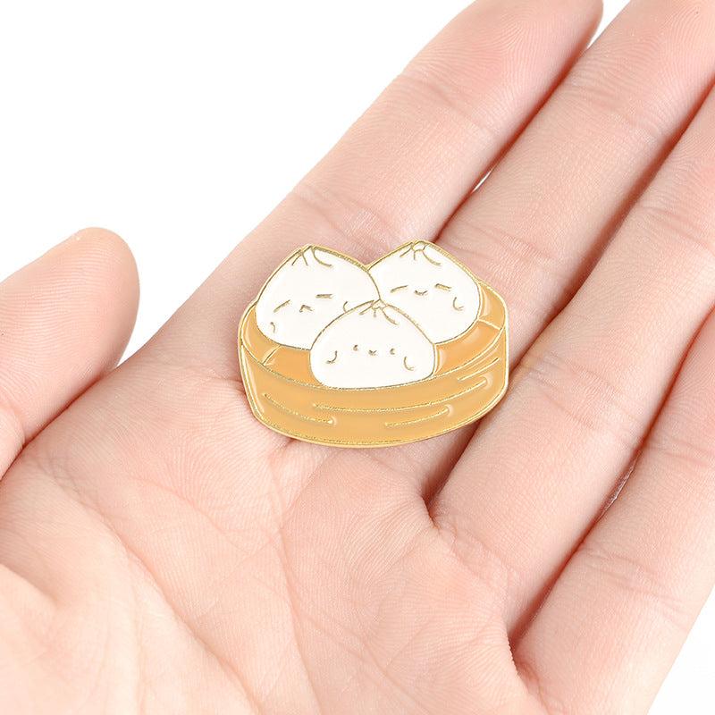 Men's Bun Brooch Traditional Food Pin