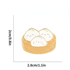 Men's Bun Brooch Traditional Food Pin