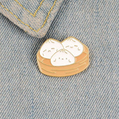 Men's Bun Brooch Traditional Food Pin