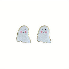 Embroidered Iron On Patches - Bow Pumpkin Gh