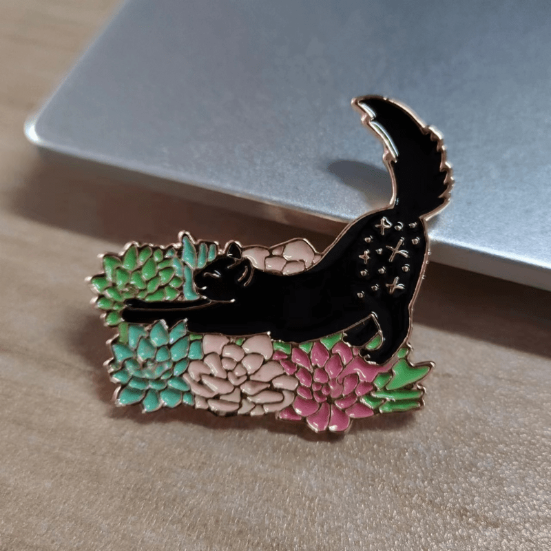 Colorful Cat Brooch Pin