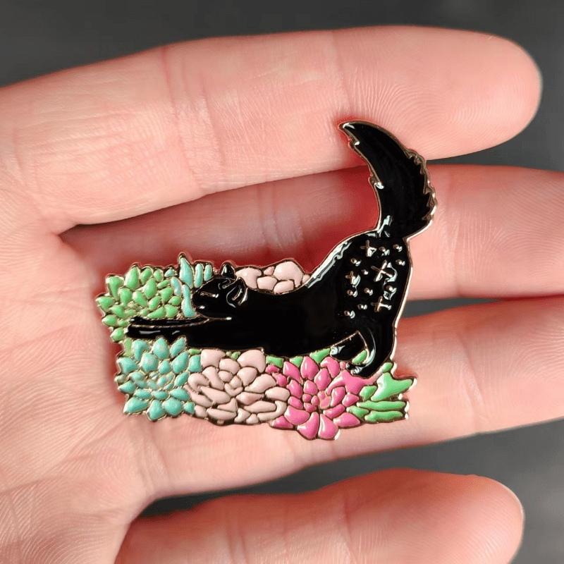 Colorful Cat Brooch Pin