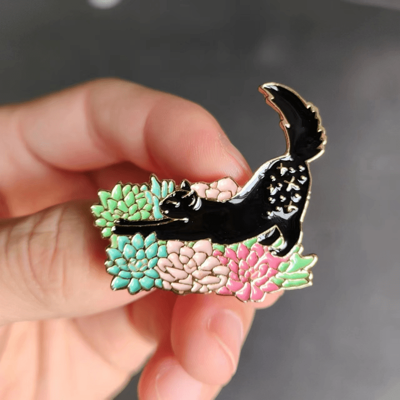 Colorful Cat Brooch Pin