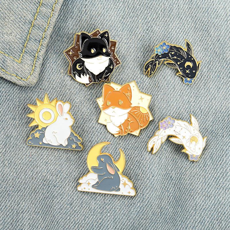 Lover & Fish Men's Brooch Kitten Pin