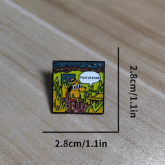 This Is Fine Cartoon Brooch