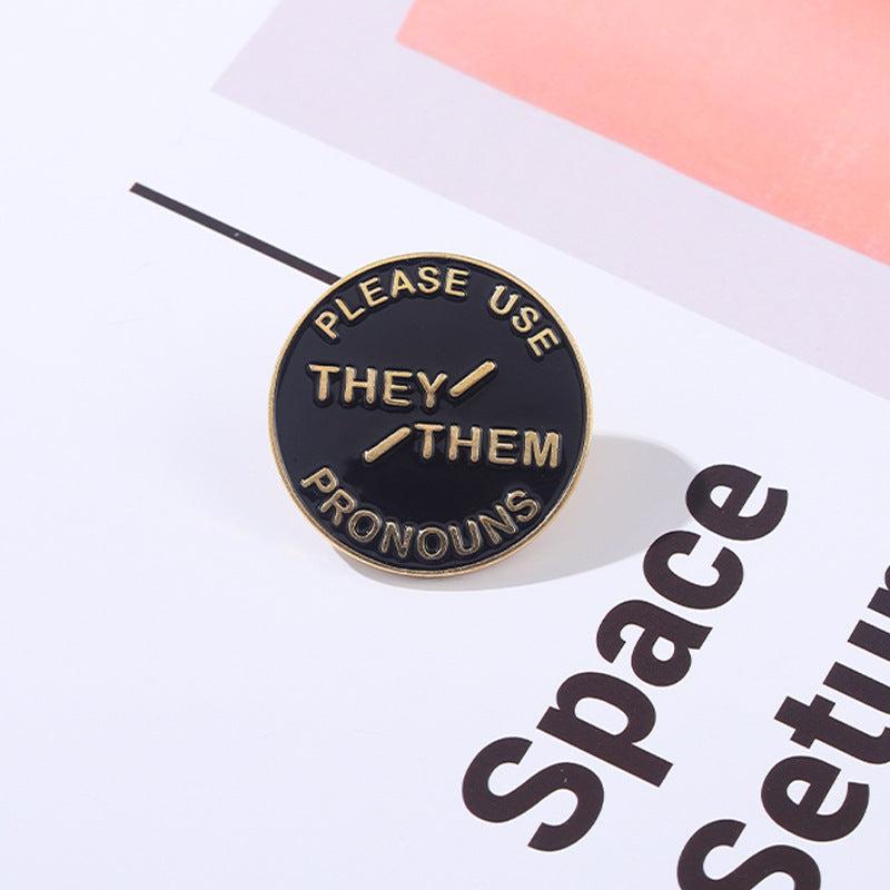 Alloy Brooch With English Letters Ins