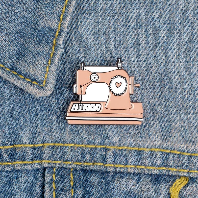 Sewing Machine Brooch Men's Pin
