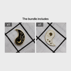 Tai Chi Gossip Array Enamel Brooch For Men