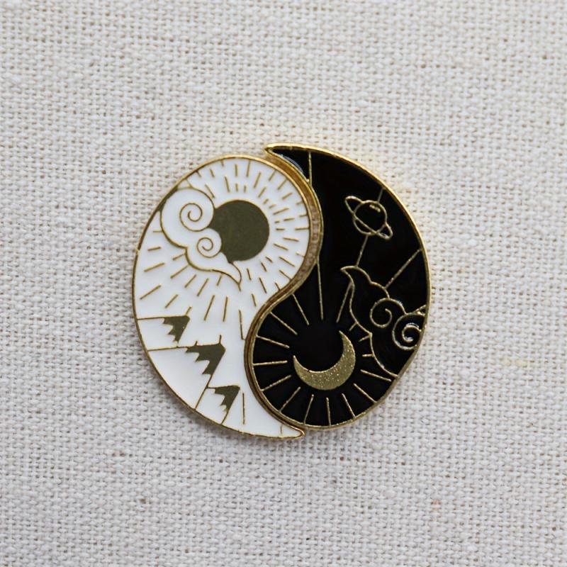 Tai Chi Gossip Array Enamel Brooch For Men