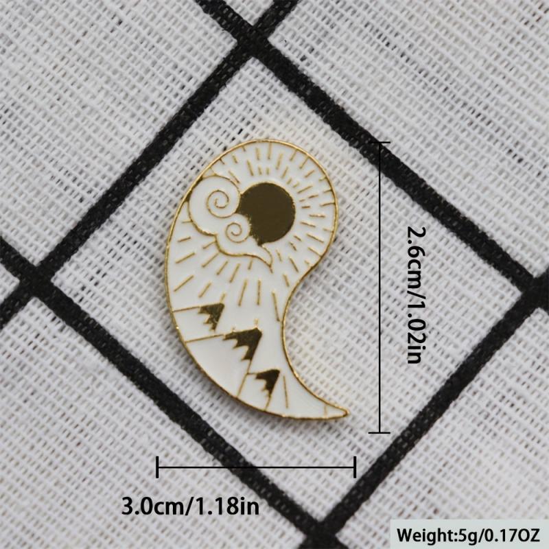 Tai Chi Gossip Array Enamel Brooch For Men
