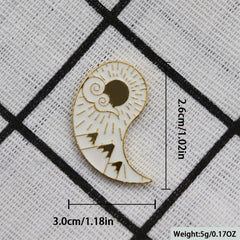 Tai Chi Gossip Array Enamel Brooch For Men