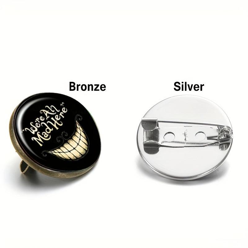Mad Here Smile Face Brooch Pin Hat Accessories