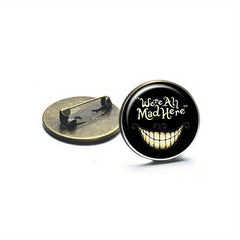 Mad Here Smile Face Brooch Pin Hat Accessories