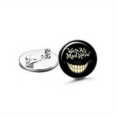 Mad Here Smile Face Brooch Pin Hat Accessories