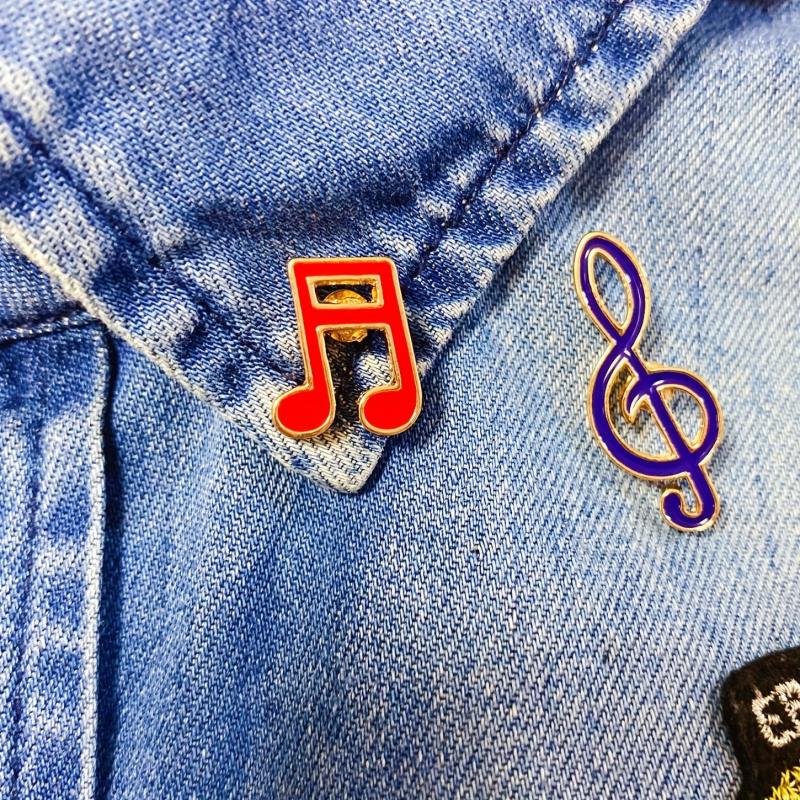 Music Series Brooches for Jeans Baguette Hat Pencil Shoes Makeup