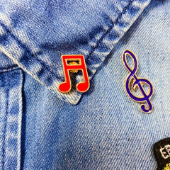 Music Series Brooches for Jeans Baguette Hat Pencil Shoes Makeup
