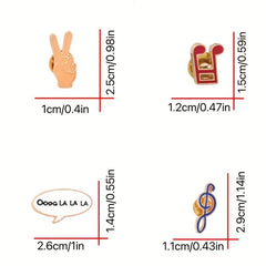 Music Series Brooches for Jeans Baguette Hat Pencil Shoes Makeup