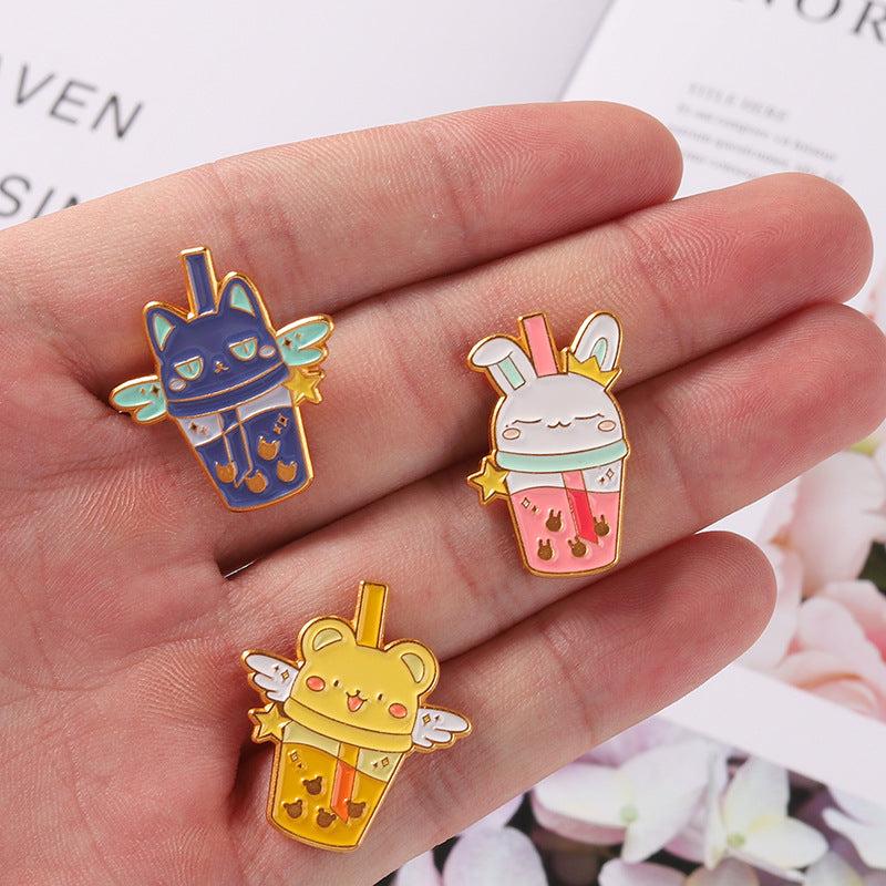 Rabbit Flavor Pearl Milk Tea Brooch