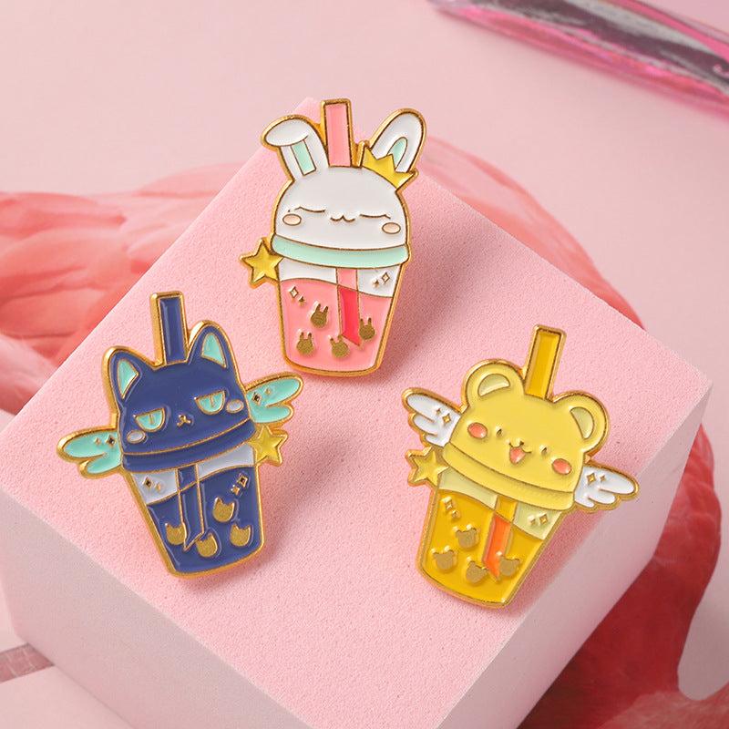 Rabbit Flavor Pearl Milk Tea Brooch