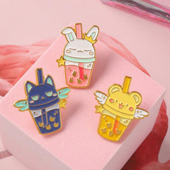 Rabbit Flavor Pearl Milk Tea Brooch