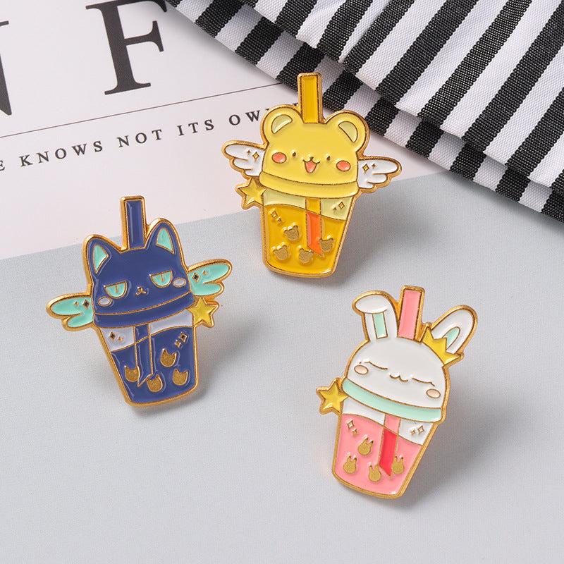 Rabbit Flavor Pearl Milk Tea Brooch