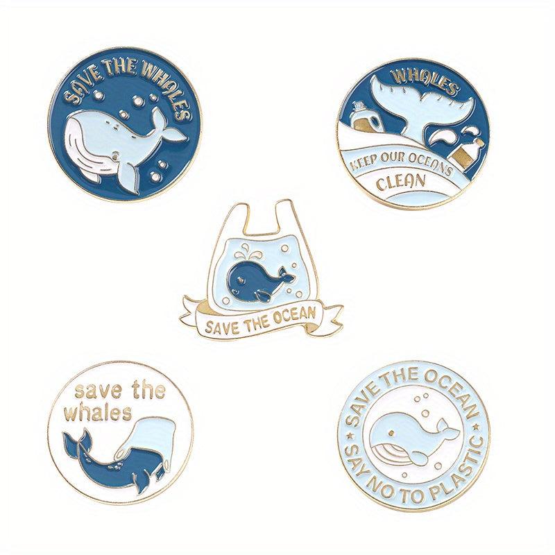 Humpback Whale Tail On The Sea Enamel Pin Badges