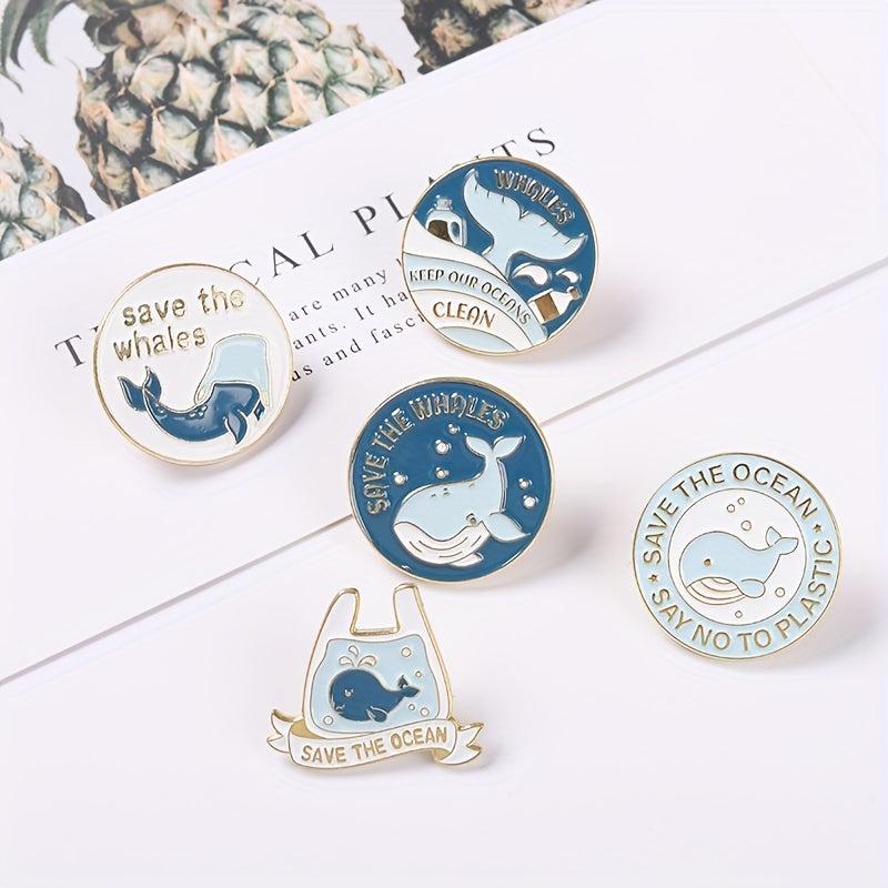 Humpback Whale Tail On The Sea Enamel Pin Badges