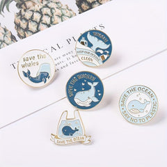 Humpback Whale Tail On The Sea Enamel Pin Badges