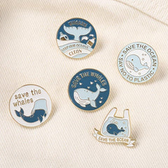 Humpback Whale Tail On The Sea Enamel Pin Badges