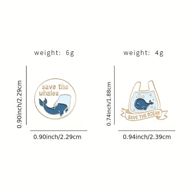 Humpback Whale Tail On The Sea Enamel Pin Badges