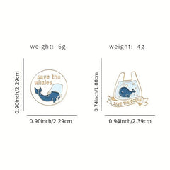 Humpback Whale Tail On The Sea Enamel Pin Badges