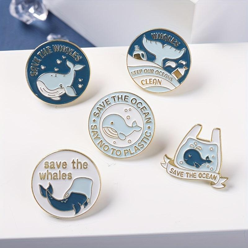 Humpback Whale Tail On The Sea Enamel Pin Badges