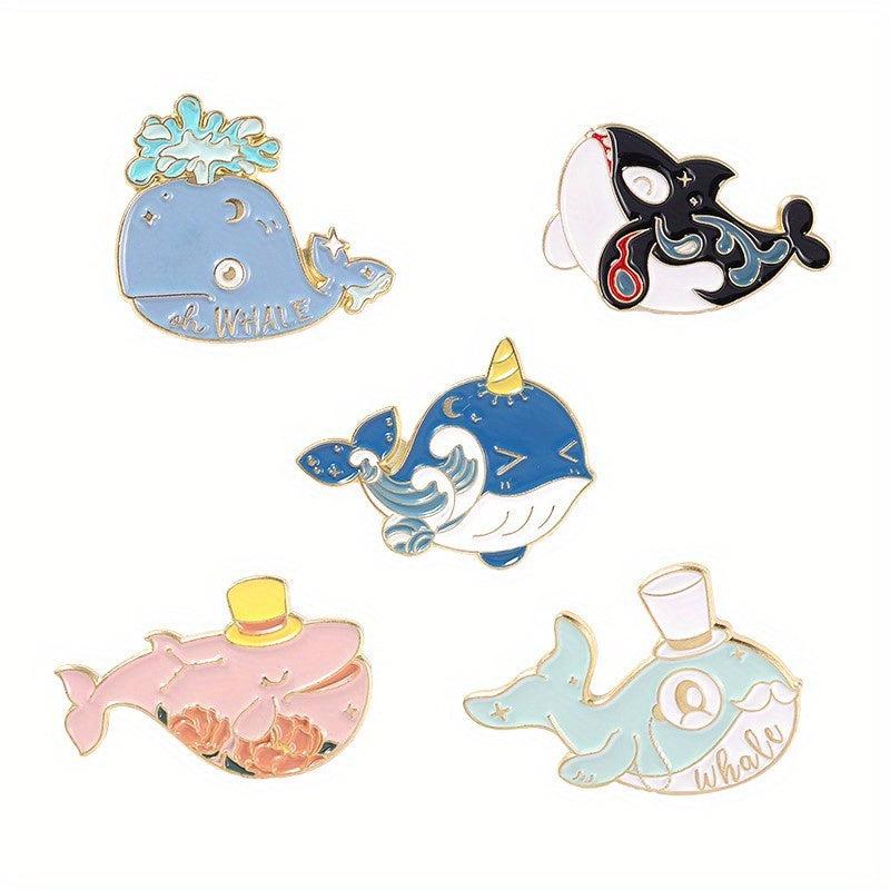 Humpback Whale Tail On The Sea Enamel Pin Badges