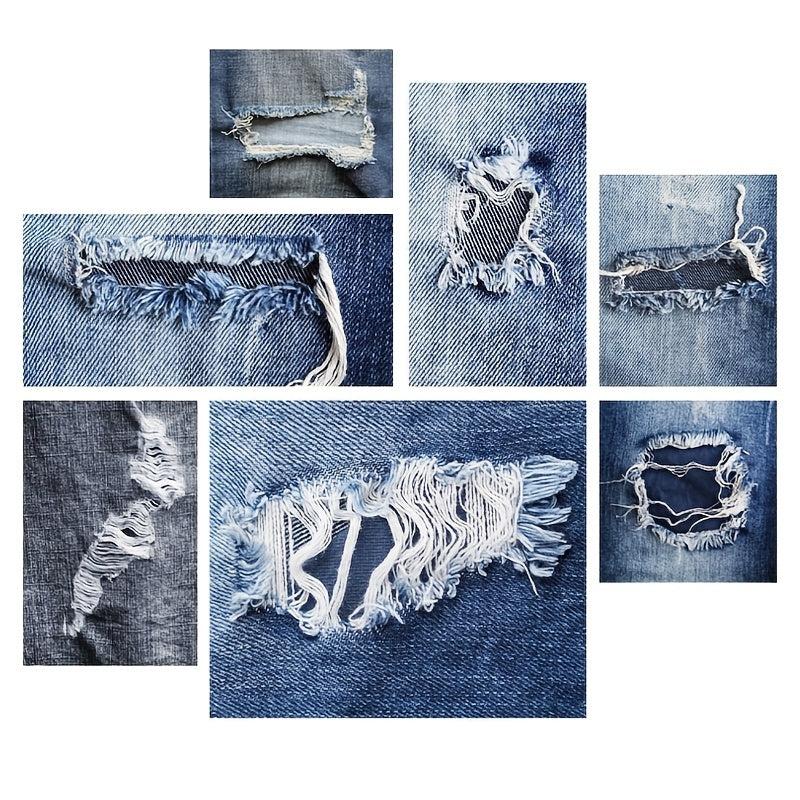 1pc Embroidery Pattern Denim Adhesive Repair Patches Cut Sheet