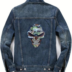 Skull Patches Iron On Sticker Dead Heat Transfer Decals Jackets Backpacks