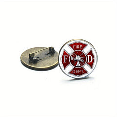 Firefighter Gift Set Brooch And Tie Clip