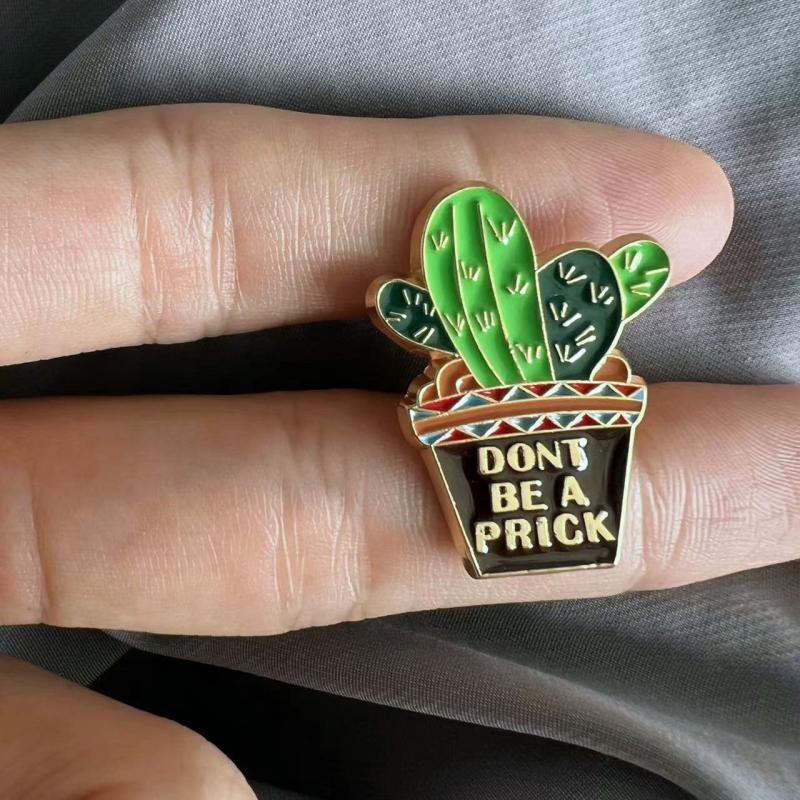 Cactus Noodle Frog Enamel Pin For Men