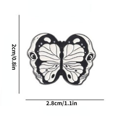 Skull Butterfly Brooch Men Creative Pins