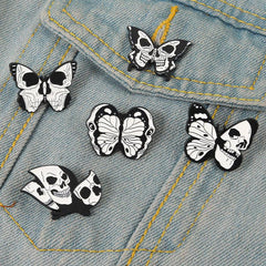 Skull Butterfly Brooch Men Creative Pins