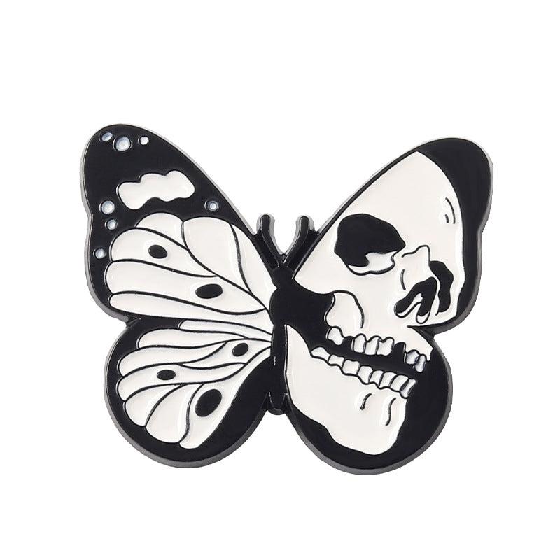 Skull Butterfly Brooch Men Creative Pins