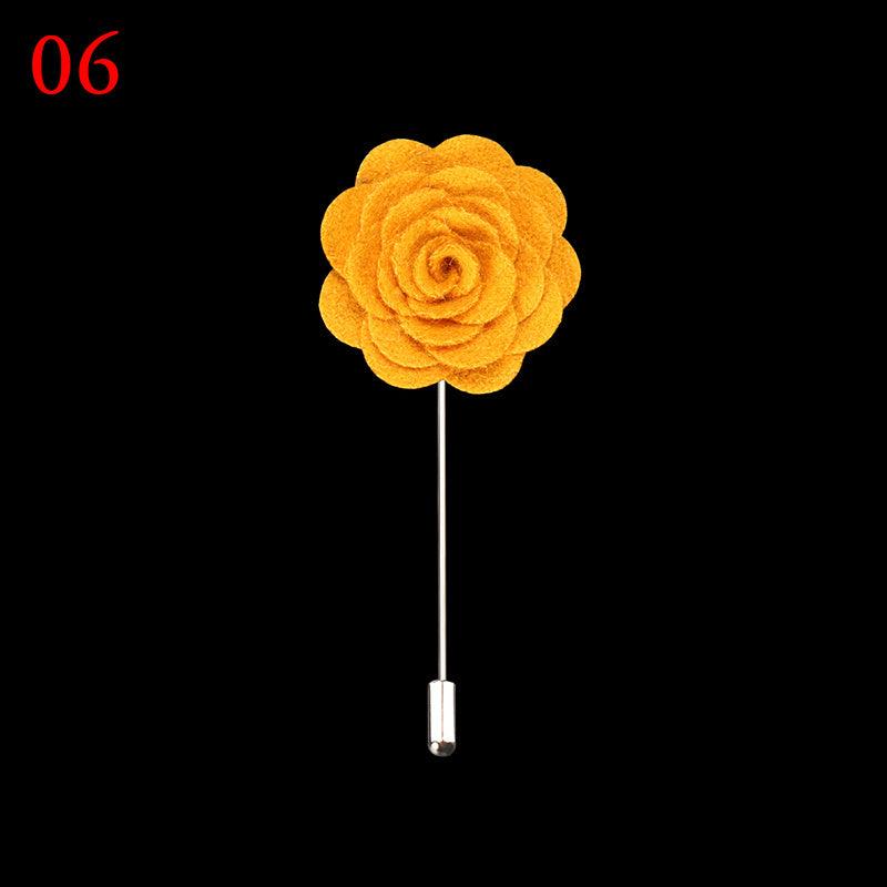 Chest Flower Two Tone Collar Suit Brooch Wedding Pin