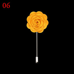 Chest Flower Two Tone Collar Suit Brooch Wedding Pin