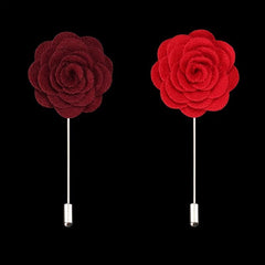 Chest Flower Two Tone Collar Suit Brooch Wedding Pin