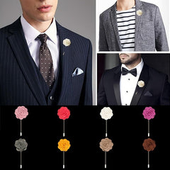 Chest Flower Two Tone Collar Suit Brooch Wedding Pin