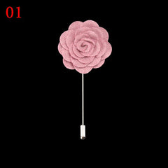 Chest Flower Two Tone Collar Suit Brooch Wedding Pin