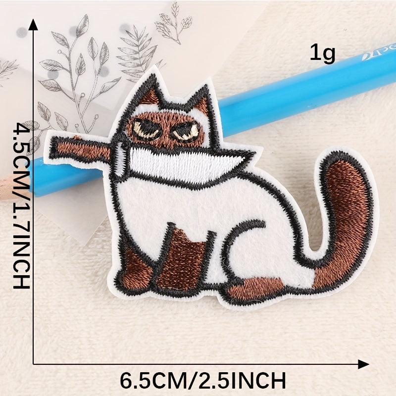 5pcs Cat Embroidery DIY Patch for Clothes Backpack Hat