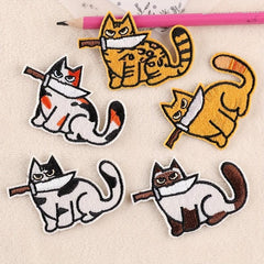 5pcs Cat Embroidery DIY Patch for Clothes Backpack Hat