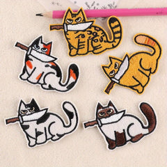 5pcs Cat Embroidery DIY Patch for Clothes Backpack Hat
